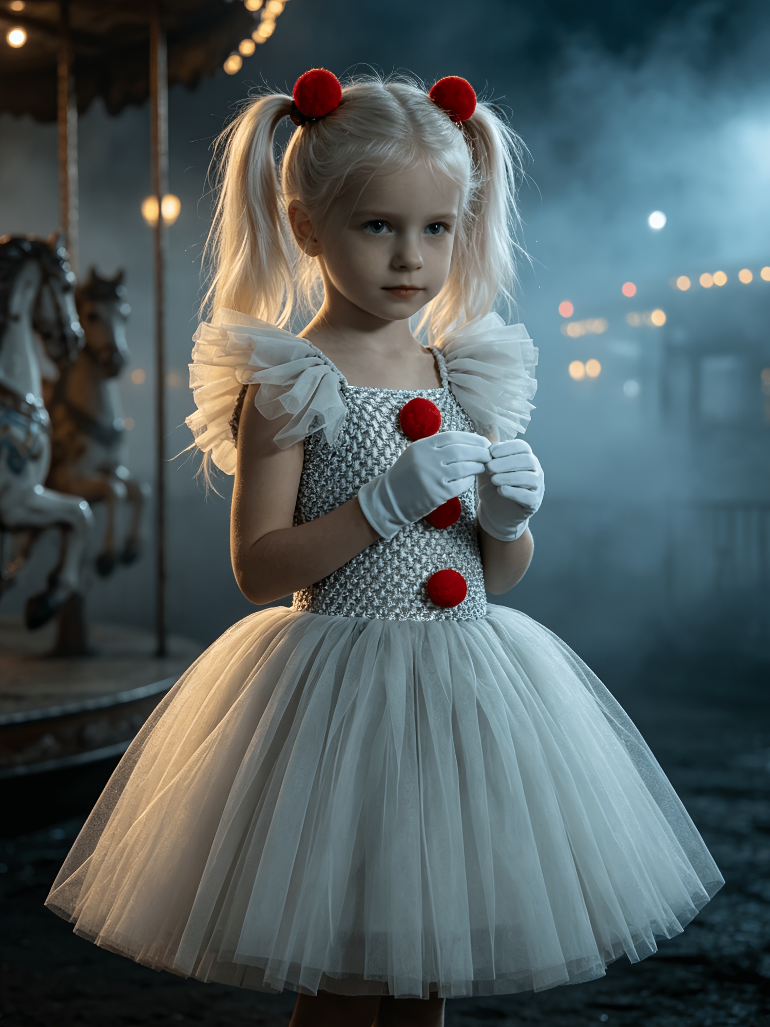 Girls' Clown Dress Princess Skirt 7pcs Set